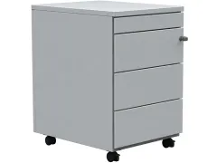 Mobiele ladenblok, 3 laden + pennenlade, wit