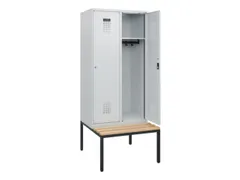 locker met bank,HxBxD 1950x800x815mm,2vak,vak B 400mm,cilinderslot