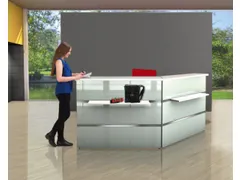 Balie Compleet 2350x1710mm Met Hoek Tassenplank Glazen Front Wit