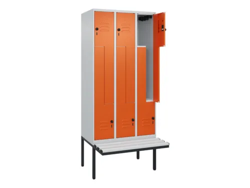 Z-garderobekast,HxBxD 2120x900x815mm,6vak,vak B 300mm,draaigrendel