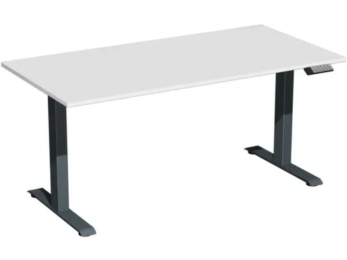 Elektrisch ihv bureau,HxBxD 730-1230x1600x800mm,blad lichtgrijs