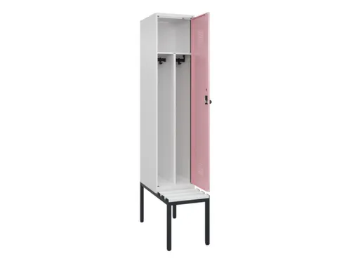 locker met bank,voor scheiding van kleding,HxBxD 2120x400x815mm,1vak