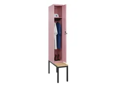 locker met bank,HxBxD 2120x300x815mm,1vak,vak B 300mm,draaigrendel
