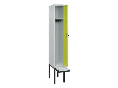 locker met bank,HxBxD 2120x300x815mm,1vak,vak B 300mm,draaigrendel