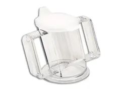 Beker HandyCup met deksel en grote handgrepen transparant