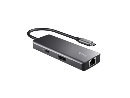 Adapter Trust Dalyx 6-in-1 USB-C multipoort grijs