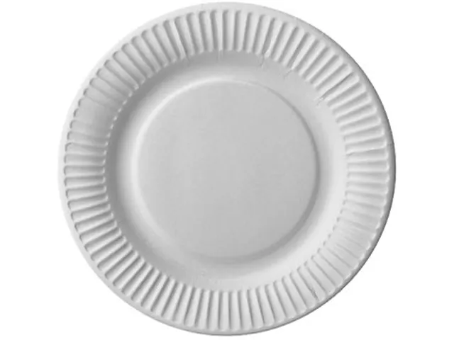 Bord Karton Rond Composteerbaar Wit Pak 100 Stuks