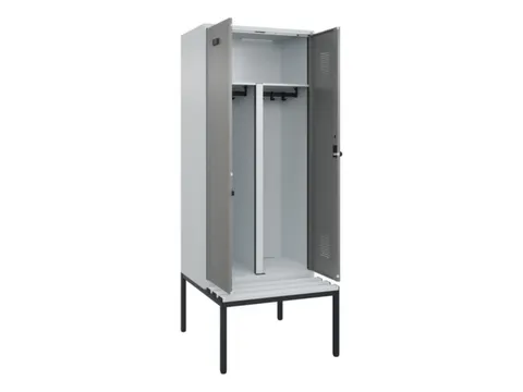 PBM-locker met bank,HxBxD 2120x800x815mm,2vak,vak B 400mm,draaigrendel