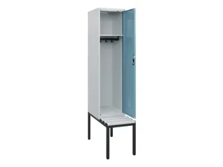 locker met bank,HxBxD 1950x400x815mm,1vak,vak B 400mm,cilinderslot - 1