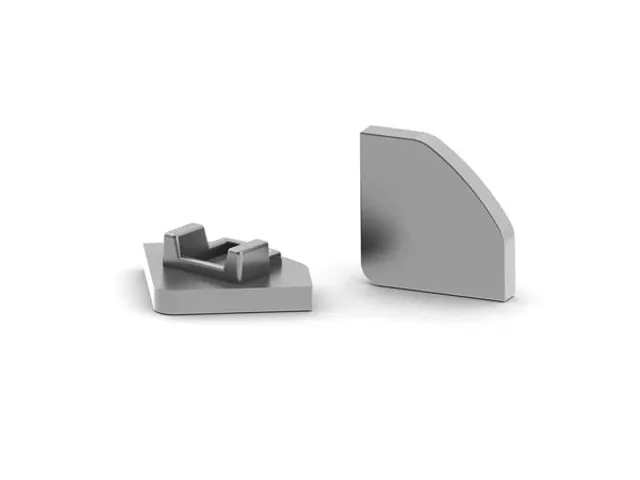 Capuchon En Aluminium Pour Profilé Led Alu-45 - Sans Trou De Câble -