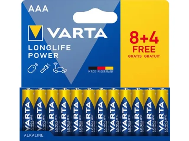 Longlife Power AAA Batterijen Pak à 12 stuks (8+4 gratis)