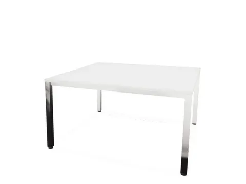 vergadertafel HxBxD 74x140x140cm vierkant 4voeten verchroomd Bl-wit