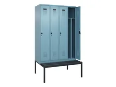 locker met bank,voor scheiding van kleding,HxBxD 2120x1200x815mm,4vak