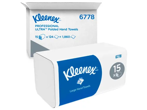 Handdoek Kleenex i-vouw 2-laags 21.5x31.8cm 15x124stuks wit 6778