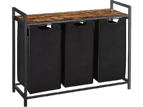 Wasmand 3 vakken Zwart LB300