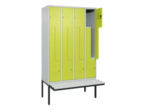 Z-garderobekast,HxBxD 2120x1200x815mm,8vak,vak B 300mm,cil.-slot