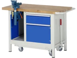 Werkbank 880x1250x700mm Beukenhouten Werkblad 1lade 2 Kasten