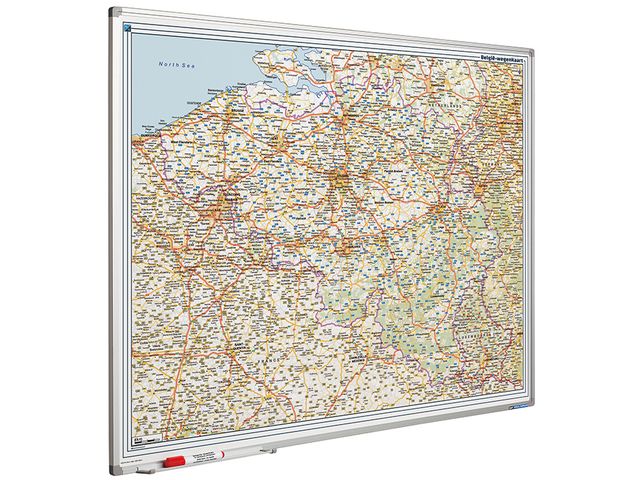 Landkaart Bord 110x130cm Softline Belgie Luxemburg Wegen | Landkaartbord.nl