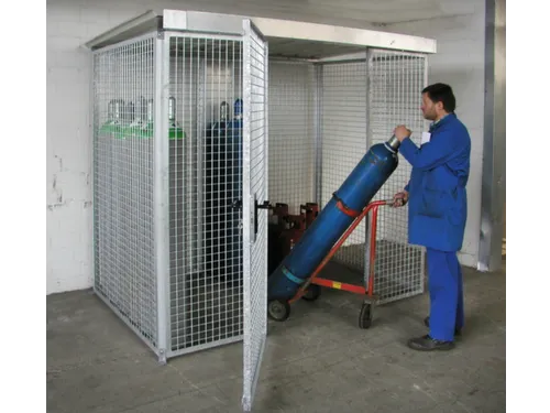 Gasflessendepot Dak Staal/Gaas Hxbxd 2180x2400x1500mm 60 Gasflessen