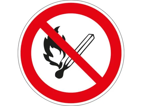 verbodsbord,geen open vlam,sticker,folie,lang nalichtend,Ø 200mm