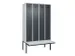 locker met bank,voor scheiding van kleding,HxBxD 2120x1200x815mm,4vak