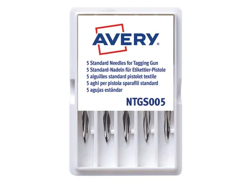 Avery NTGS005 5 naalden voor standaard textieltang zilvergrijs