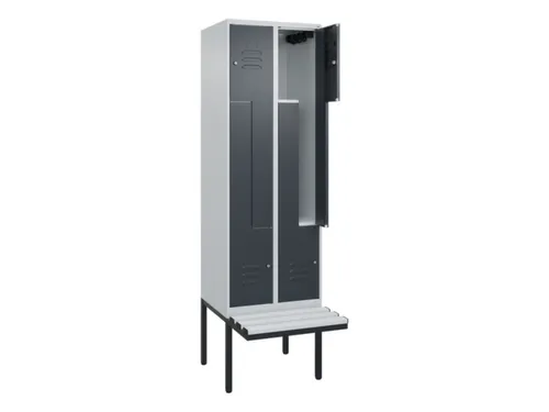 Z-garderobekast,HxBxD 2120x600x815mm,2vak,vak B 300mm,cil.-slot