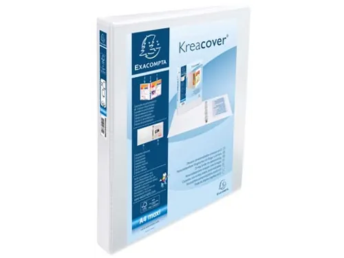 Kreacover Personaliseerbare Ringmap A4 Maxi 2 rings D-mech 25mm Wit