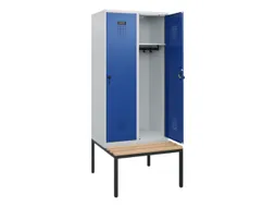 locker met bank,HxBxD 1950x800x815mm,2vak,vak B 400mm,draaigrendel