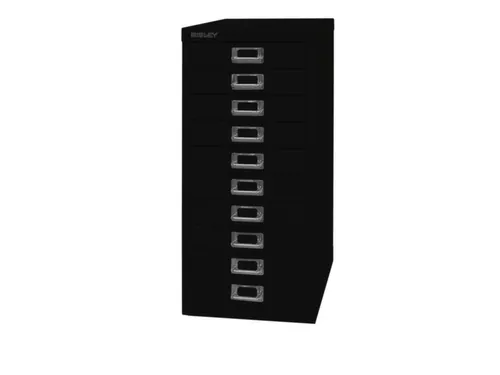kantoor-ladekast HxBxD 590x278x380mm 10 laden romp + front zwart staal