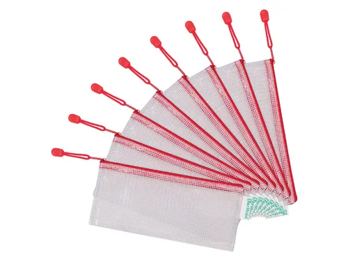Opbergtas Tarifold met rits 250x115mm PVC rood