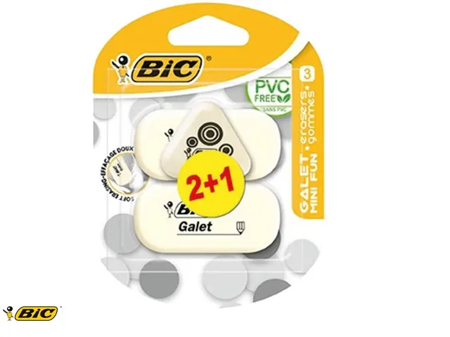 Gum Bic Galet pvc vrij zacht potlood wit blister à 3 stuks