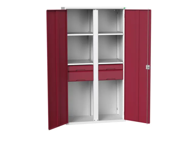 universele kast,HxBxD 2000x1050x550mm,4xStalen bodem,4lade(n)