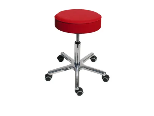 Draaikruk Gasveer Aluminium Voetkruis 530-690mm Kunstleer Rood Wielen