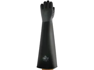 Ansell AlphaTec 87-108 Lange rubberen handschoen Zwart maat 9 - 1