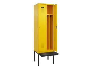 locker met bank,voor scheiding van kleding,HxBxD 2120x600x815mm,2vak - 1