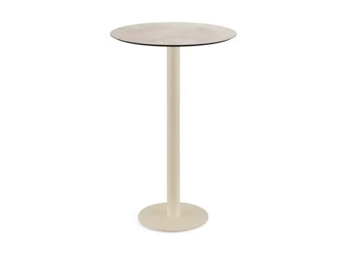 statafel,HxØ 1090x700mm,rond,schotelvoet zandkleuren
