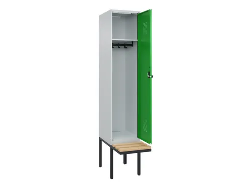 locker met bank,HxBxD 2120x400x815mm,1vak,vak B 400mm,draaigrendel