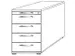 caisson de bureau,HxlxP 720x430x800mm,5tiroir(s),tiroir plumier,