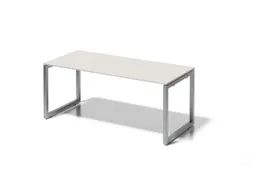 bureau,HxBxD 740x1800x800mm,blad grijswit,sledeframe zilverkleurig