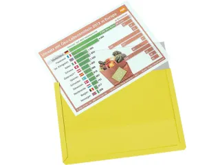 zichtpaneel,DIN A4,liggend,geel,achterzijde magnetisch - 1