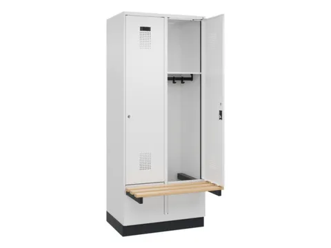 locker met bank,HxBxD 1950x800x815mm,2vak,vak B 400mm,cilinderslot