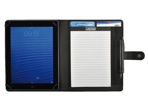 DESQ Schrijfmap voor tablet 7-10,4 inch met sluitclip Zwart