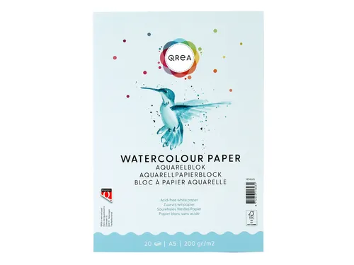 Aquarelblok Qrea A5 20vel 200gr gelijmd