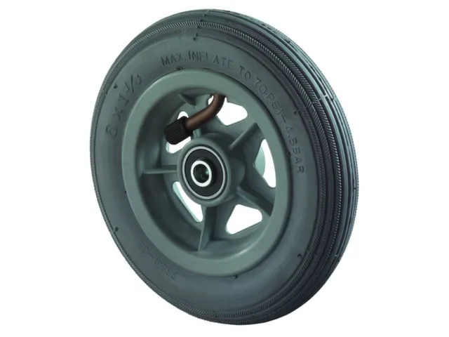 wiel,draagverm. 60kg,lucht m. groefprofiel,ØxB 150x30mm,kogellager