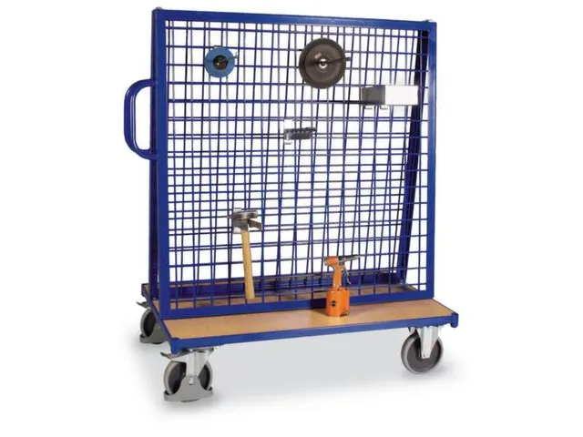 Materiaalwagen 500kg Hxlxb 1555x1370x800mm Ral5010 Draadgaas