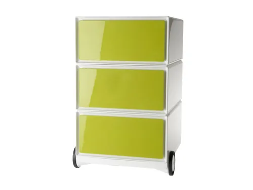 mobiel ladeblok,HxBxD 642x390x436mm,3lade(n),romp wit,front groen