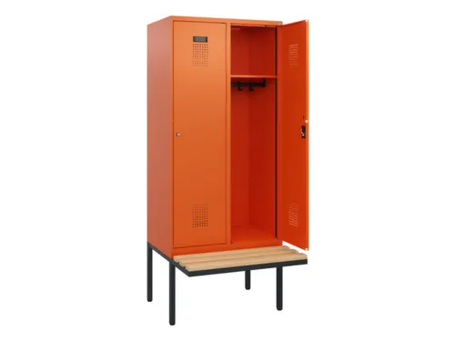 locker met bank,HxBxD 1950x800x815mm,2vak,vak B 400mm,cilinderslot