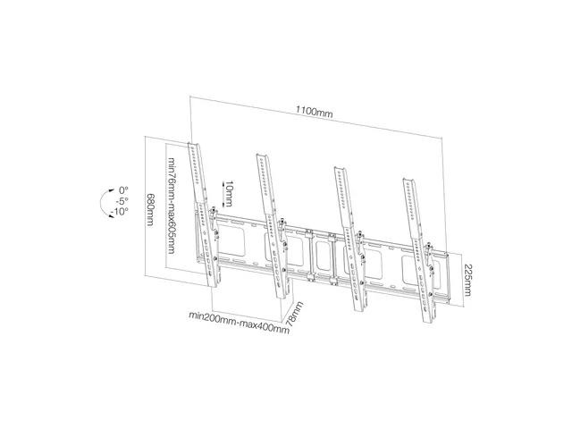 Neomounts Muurbeugel Ns-wmb200pblack Zwart 52 inch