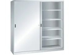 schuifdeurkast HxBxD 1950x2000x580mm 8xStalen bodem RAL7035